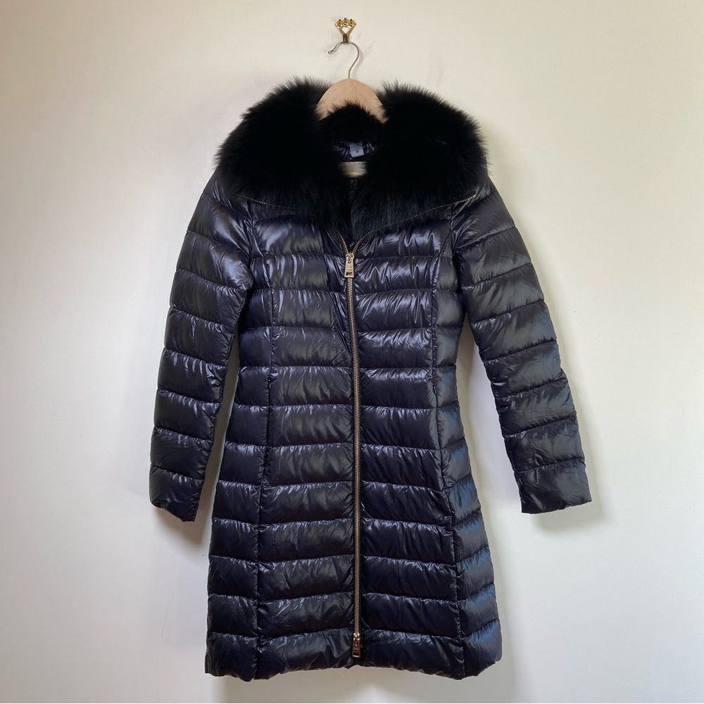 Herno Elisa Down Coat Puffer Jacket with Fox Fur Hood NWOT